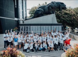 Participants in The Salvation Amery’s Boys and Girls Clubs of North and South Carolina enjoy a Carolina Panthers game day experience through Transportation Insight’s support.